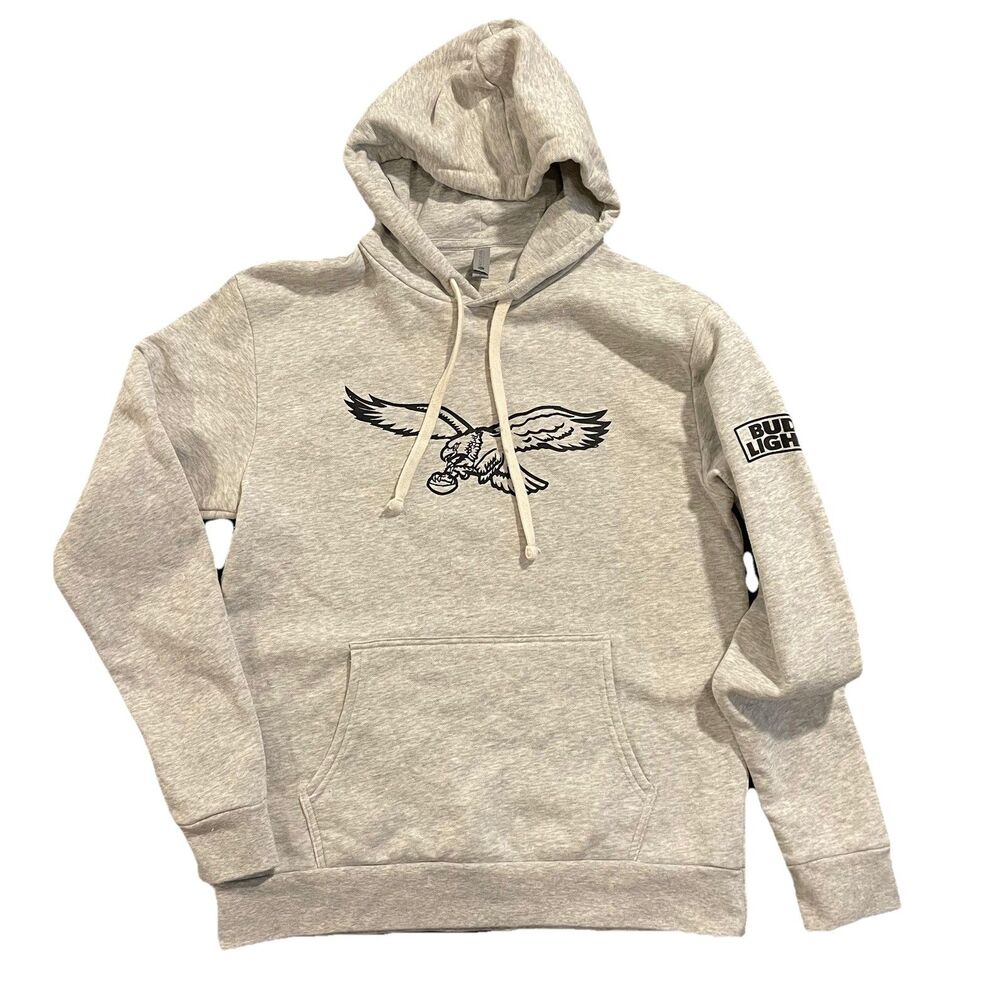 Philadelphia Eagles NFL Fleece lined Next Level Sweatshirt Unisex Grey Bud Light